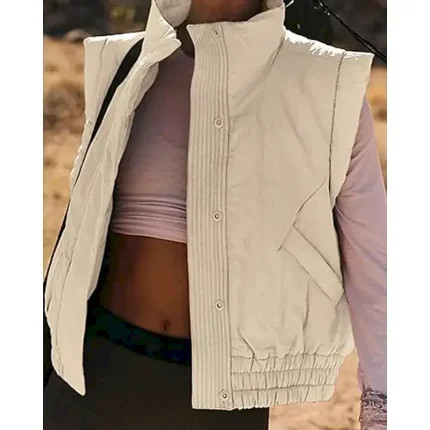 Women's Blouse Plain Modern Casual Sleeveless Turtleneck Regular Tops Holiday Going out Zipper Black White Purple Brown Apricot Fall